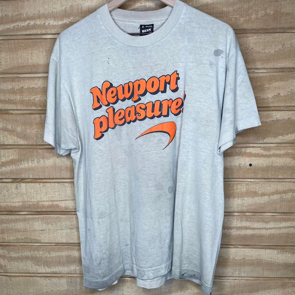 Vintage 90s Trashed Newport Cigarettes “Newport Pleasure” T-Shirt  Size: XL